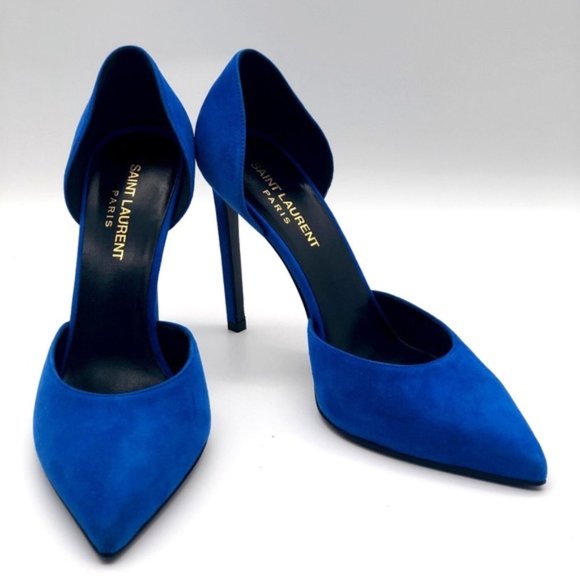 sz 39.5 NEW $750 SAINT LAURENT Vivid Blue PARIS 10